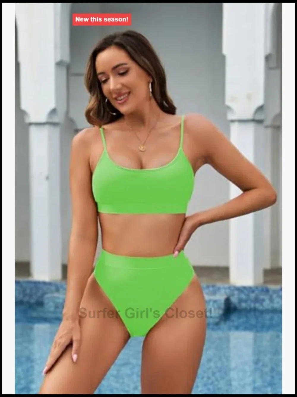 High Waisted Bikini Set Two Piece Cheeky High Cut Swimwear Bathing Suit